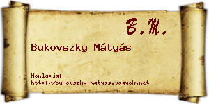 Bukovszky Mátyás névjegykártya