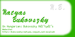 matyas bukovszky business card